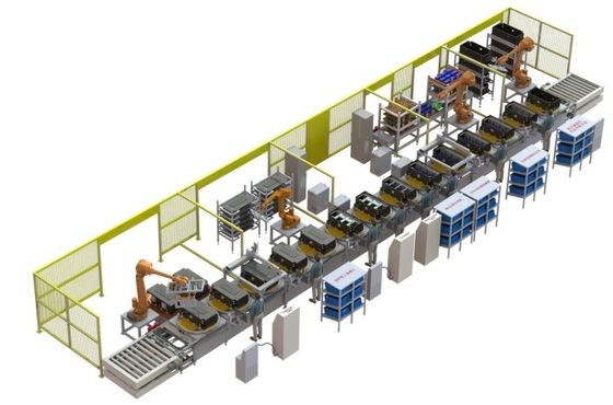 PLC Control Lithium Battery Production Line Automatic For Auto Starter Mobile Phone