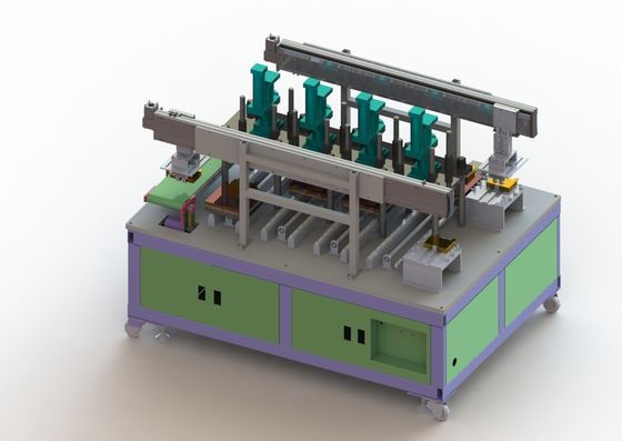 AC380 V Li Ion Battery Manufacturing Equipment 4 Station Hot Pressing Machine